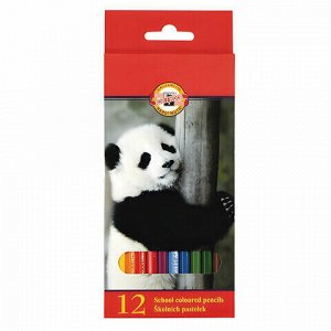 Карандаши цветные KOH-I-NOOR "Animals", 12 цветов, грифель 2,8 мм, заточенные, европодвес, 3552/12, 3552012008KSRU