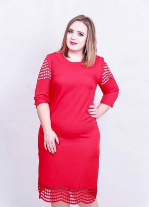 Платье женское 20341 - "Перфорация" Красное