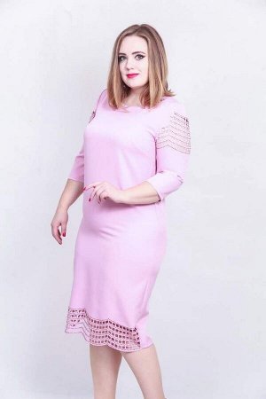 Платье женское 20341 - "Перфорация" Розовое
