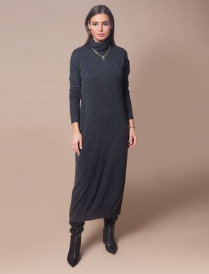 Платье вязаное женское темно-серый (D32.074)