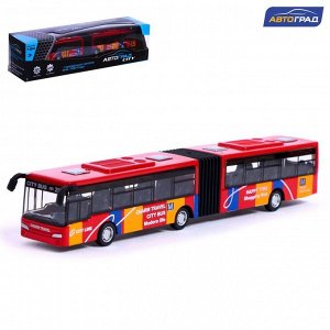 Автоград Автобус металлический «Городской транспорт», инерционный, масштаб 1:64, цвет красный