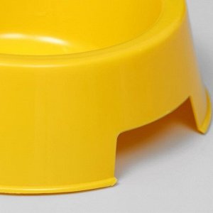 Миска пластиковая двойная, жёлтый перламутр, 29,5 х 16,5 х 5 см