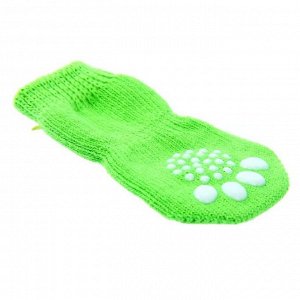 Носки нескользящие "Улыбка", размер М (3/4 * 7 см), набор 4 шт, зеленые