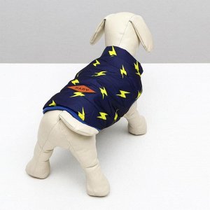 Куртка для собак "Молния", L (ДС 30 см, ОШ 29 см, ОГ 44 см), тёмно-синяя