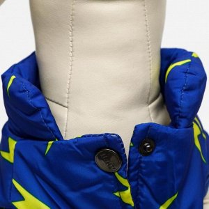 Куртка для собак "Молния", XXL (ДС 40 см, ОШ 35 см, ОГ 55 см), ярко-синяя