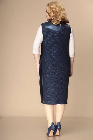 Платье, Жилет / Romanovich Style 3-2212 синий/беж