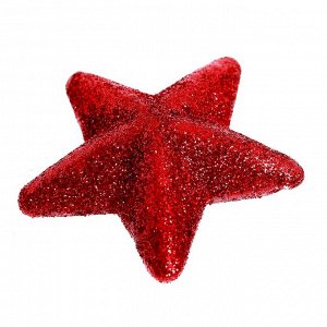 Фигурка для поделок и декора «Звезда», набор 8 шт, размер 1 шт: 6x6x3 см, цвет красный