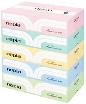 178523 "NEPIA" "Premium Soft" Бумажные двухслойные салфетки, 180 шт. (спайка 5 пачек), 1/12