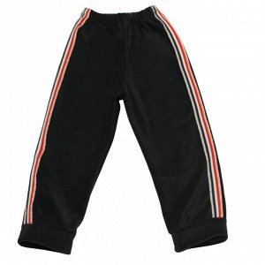 Спортивные штаны 362/2 (черные,лампас красный) флис