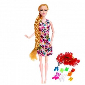 Кукла модель шарнирная «Тина» в платье, с аксессуарами, МИКС