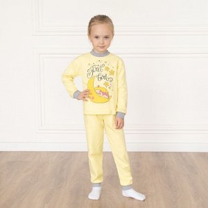 Детская пижама с принтом (интерлок) арт.800п-желтый_девочка