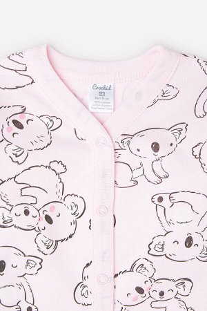 Комбинезон для девочки Crockid К 6291 забавные коалы на нежно-розовом