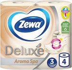 Бумага туалетная &quot;Zewa Delux&quot; 3-х сл. Аромаспа*4 (втулка не смывается)