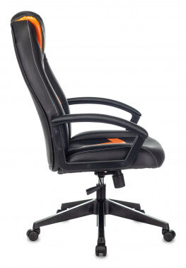 Кресло игровое Zombie 8 черный/оранжевый эко.кожа крестовина пластик