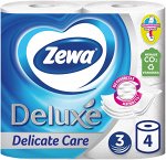 Бумага туалетная &quot;Zewa Delux&quot; 3-х сл. белая* 4 (втулка не смывается)