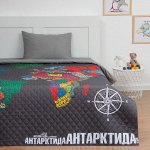 Покрывало &quot;Этель&quot; 1,5 сп Карта мира, 145*210 см, микрофибра