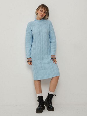 Платье женское BY222-20025   14-4317/245/50436/9752 холодный голубой/деним/ириска тоффи/камелия
