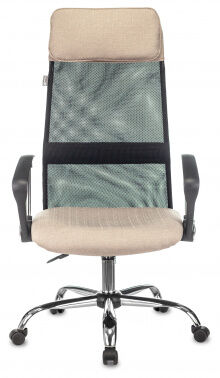 Кресло руководителя Бюрократ KB-6N черный TW-01 сиденье бежевый 38-402 сетка/ткань с подголов. крестовина металл хром