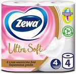 Бумага туалетная &quot;Zewa Ultra Soft&quot;  4-х сл. 4 шт