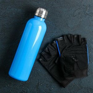 Набор для тренировок «Спортзал»: бутылка 600 мл, перчатки р-р L