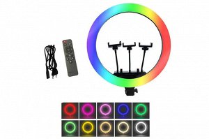 Цветная Кольцевая LED RGB лампа 45 см RGB MJ45 для фото и видеосъемки работы