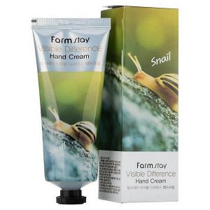 Крем для рук с экстрактом улитки FarmStay Visible Difference Snail Hand Cream, 100ml
