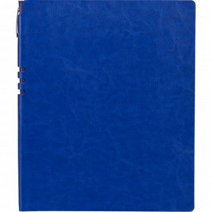 Бизнес-тетрадь Attache Light Book А4 96л,клетк,цв.срез,кожз.синий...