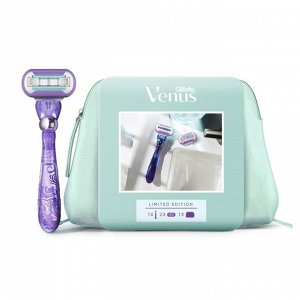 Подарочный набор GILLETTE VENUS Бритва с 1 кас+VENUS Смен кас д/бр VITAMIN E 1шт+косметичка