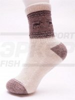 Носки шерсть WoolSocks Верблюда Северные олени светло-серый (х7)