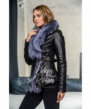 Весенне- осенняя куртка из кожи с мехом Артикул: GL-905-65-CH