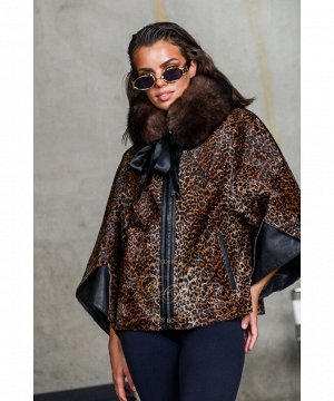 Леопардовая куртка из меха пони Артикул: D-5698-60-PN