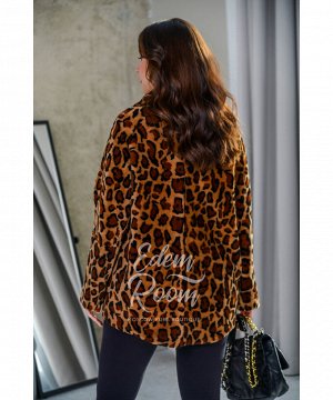 Леопардовая куртка - дублёнка для межсезонья Артикул: BT-445-80-LP