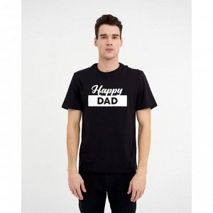 Футболка мужская Happy Dad, черная, KAFTAN