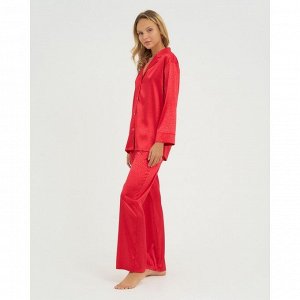 Пижама, женская, (рубашка, брюки), KAFTAN, "Леопард", красный.