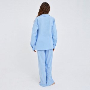 Пижама, женская, (сорочка, брюки), MINAKU:, Home, collection, цвет, голубой.
