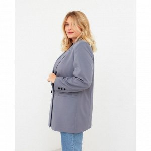 Пиджак женский двубортный MIST plus-size, цвет серо-голубой