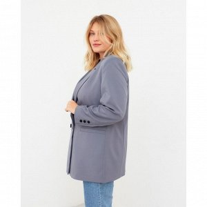 Пиджак женский двубортный MIST plus-size, р.54, серо-голубой