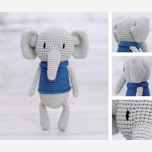 Амигуруми: Мягкая игрушка «Слоненок Мо», набор для вязания, 10 x 4 x 14 см