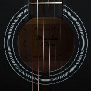 Гитара акустическая, цвет черный, 104см, с вырезом