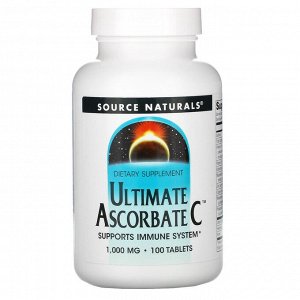 Source Naturals, Ultimate Ascorbate C, 1000 мг, 100 таблеток