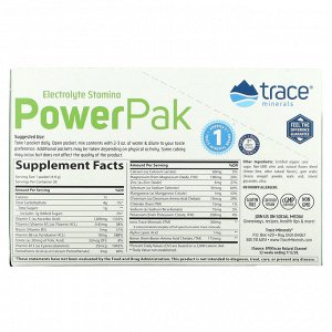 Trace Minerals Research, Electrolyte Stamina PowerPak, Лимонный лайм, 30 пакетов по 0,17 унции (4,9 г) каждый