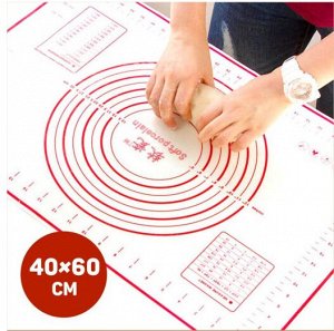 Силиконовый коврик для раскатки теста с разметкой, 40*60 см