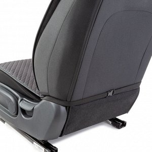 Накидки на передние сиденья CarPerformance, 2 шт. материал  fiberflax (мягкий лен), мелкое плетение, прострочка ромб, поролон 10 мм., противоскользящая подкладка , серый