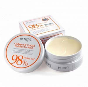 PETITFEE Гидрогелевые патчи для глаз КОЛЛАГЕН/КОЭНЗИМ Q10 Collagen&CoQ10 Hydrogel Eye Patch, 60 шт