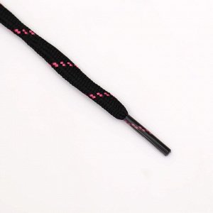 ONLITOP Шнурки для обуви, пара, круглые, 6 мм, 120 см, цвет чёрный/розовый