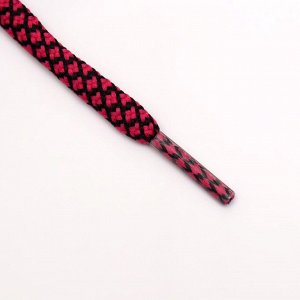 Шнурки для обуви, пара, круглые, 6 мм, 120 см, цвет розовый/чёрный