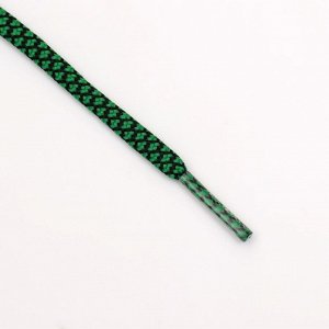 Шнурки для обуви, пара, круглые, d = 6 мм, 120 см, цвет зелёный/чёрный
