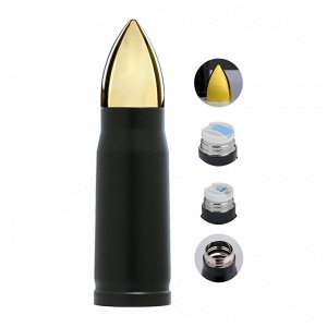 Термос-пуля "Мастер К. Пуля", 450 мл, 7 х 7 х 28 см, чёрный
