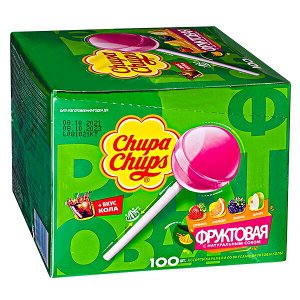 Карамель Чупа-Чупс ФРУКТОВАЯ со вкусом колы 12 г