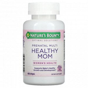 Nature's Bounty, Optimal Solutions, Healthy Mom, мультивитамины для беременных, 60 мягких таблеток